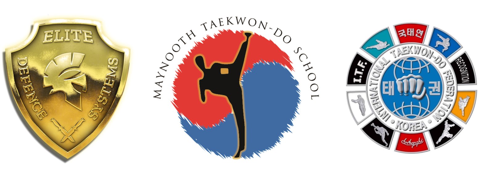 Elite Defence Systems, Maynooth Taekwon-Do School and ITF logos